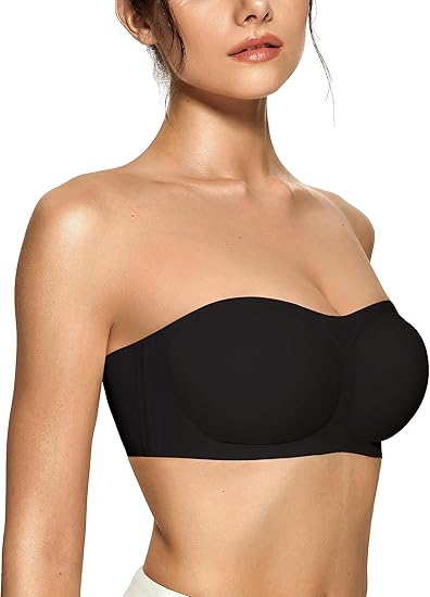 Black strapless wireless bra